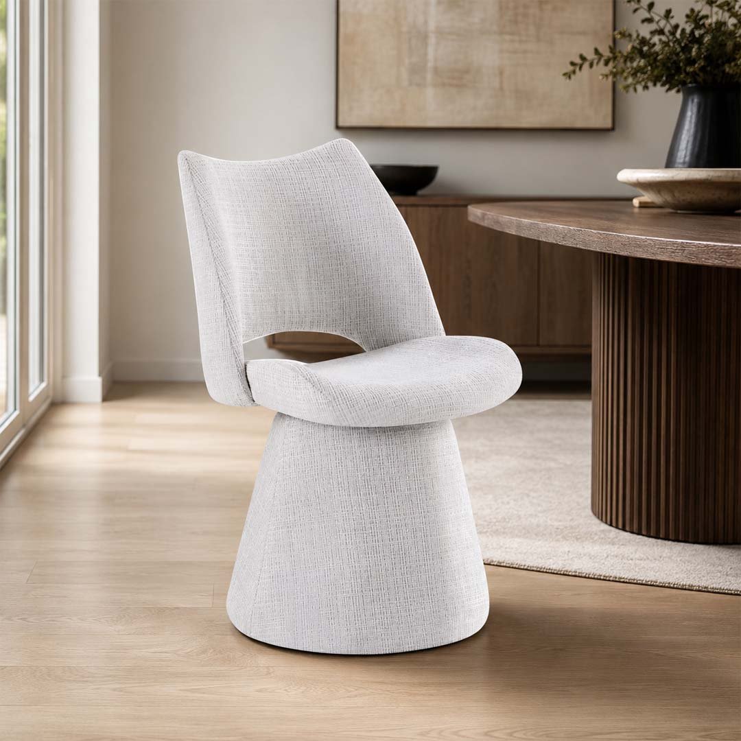 Swivel Chair Grey -M Maryland Grey 360 Swivel Chair – Boucle Dining Chair - Image 1