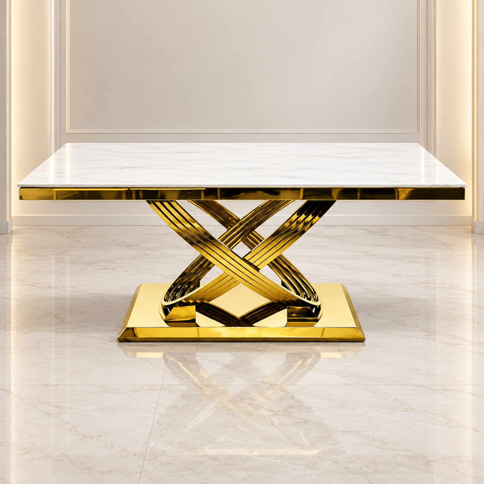 Untitled design - 2026-09-14T162011.086 Elina 160cm Cream Marble & Gold Dining Table - Image 1