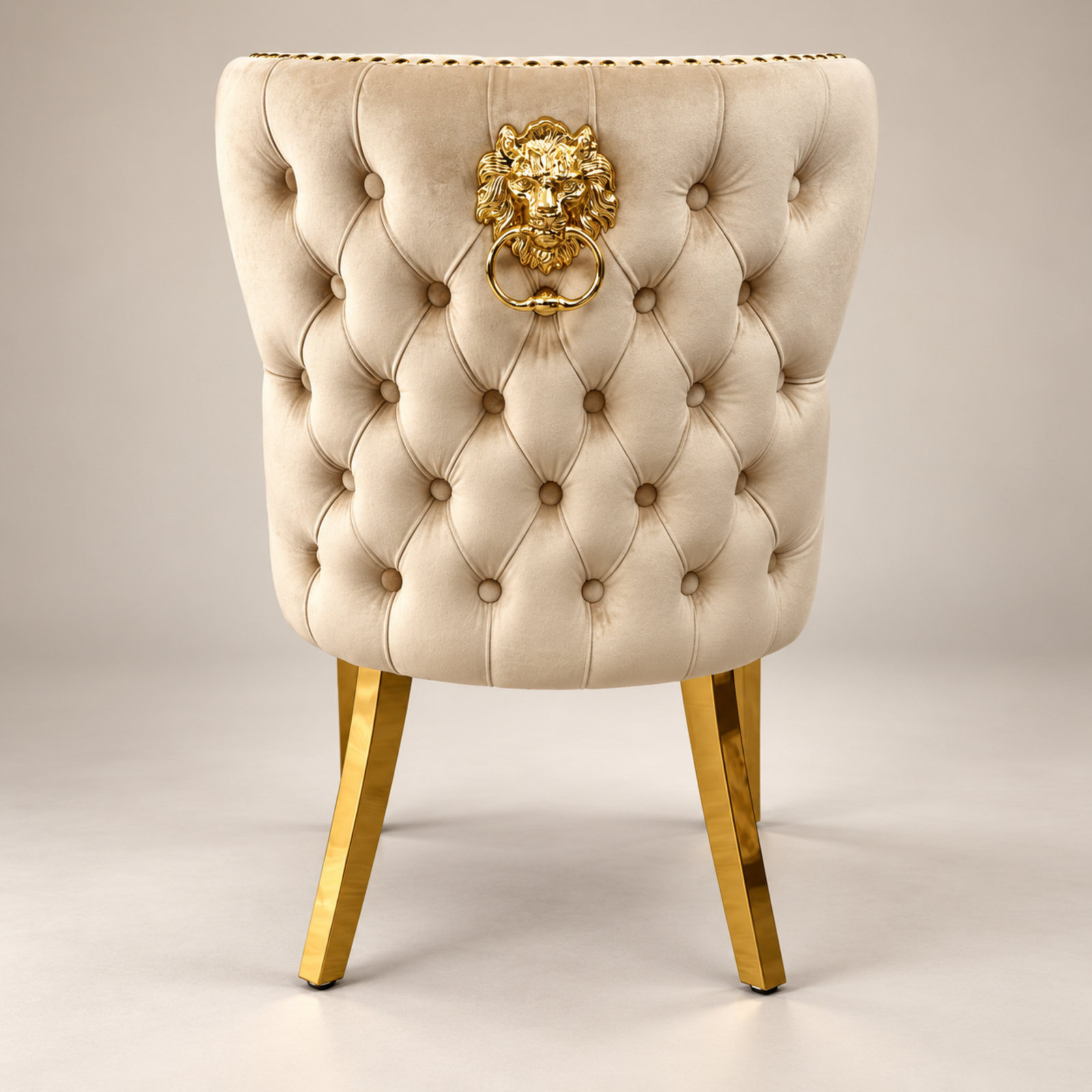 Untitled Design - 2026-10-05T170842.655 Valentino Mink Gold Lion Knocker Velvet Dining Chair - Image 1