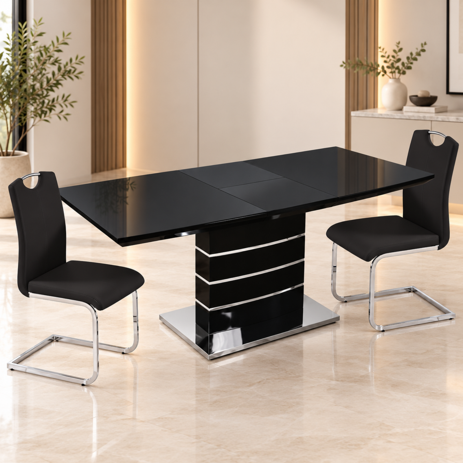 Untitled Design - 2026-10-12T161506.025 Milan Black Extendable Dining Table 140–180cm - Image 1