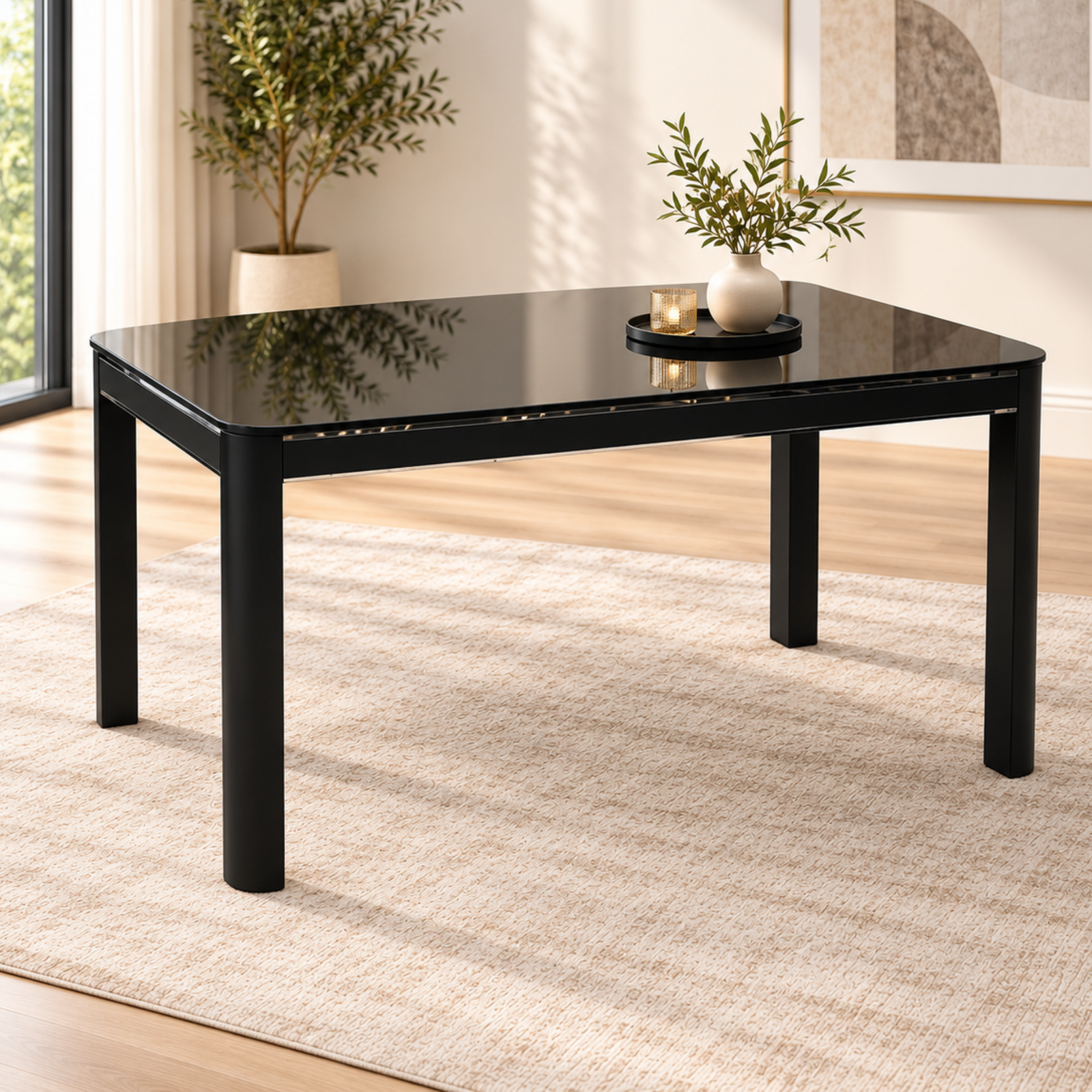 Untitled Design - 2026-10-15T104205.256 Morano Black Glass Dining Table 120cm - Image 1
