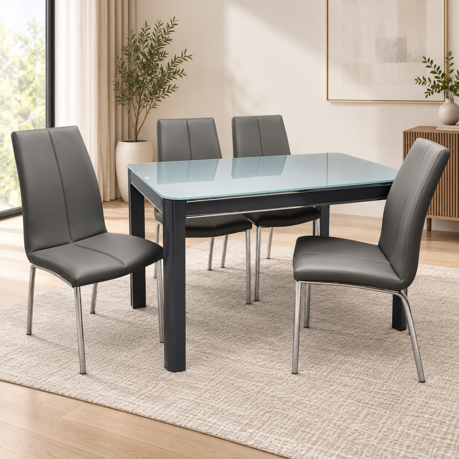 Untitled Design - 2026-10-15T110151.859 Morano Grey Glass Dining Table 120cm - Image 1