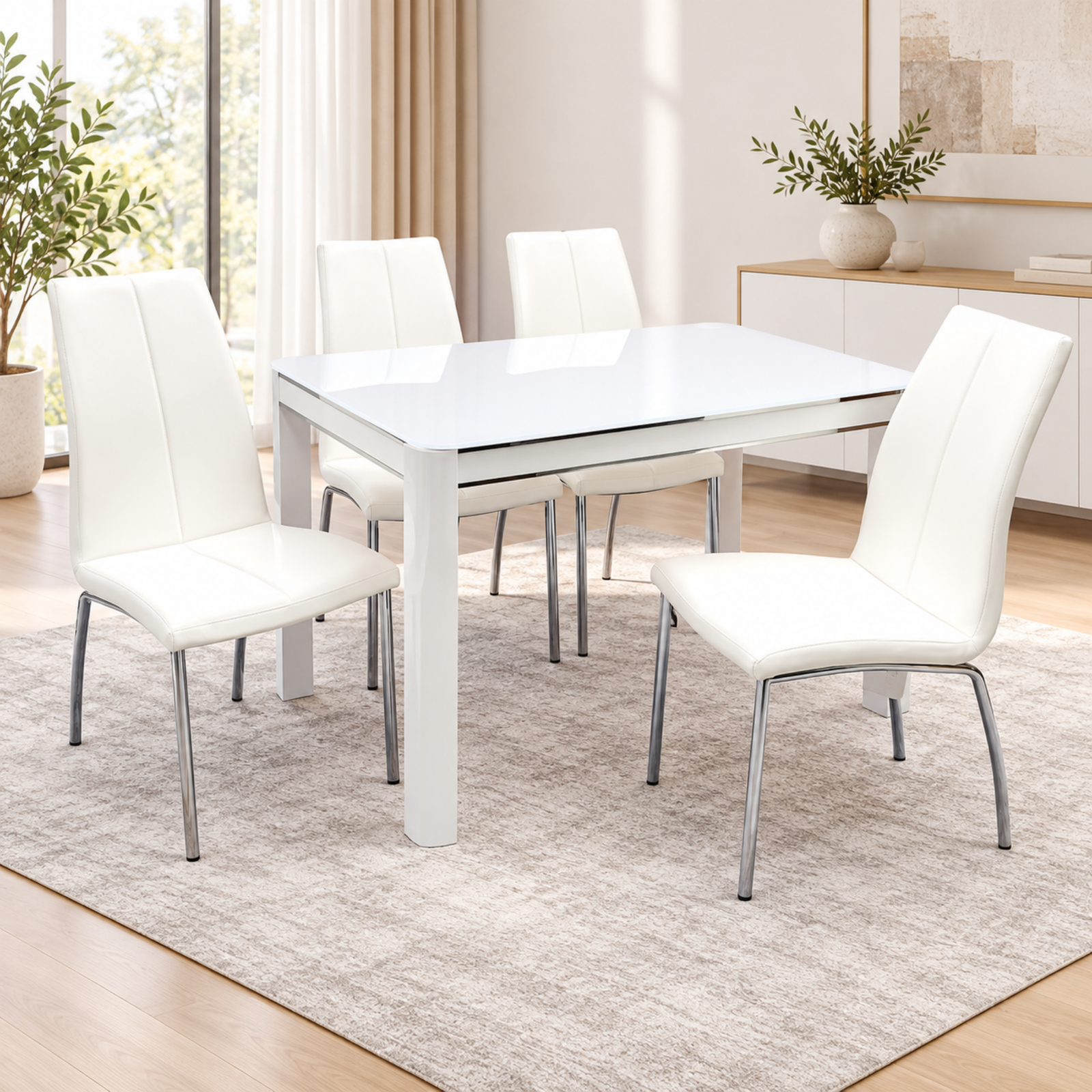 Untitled Design - 2026-10-26T144852.026 Morano White Glass Dining Table 120cm - Image 1