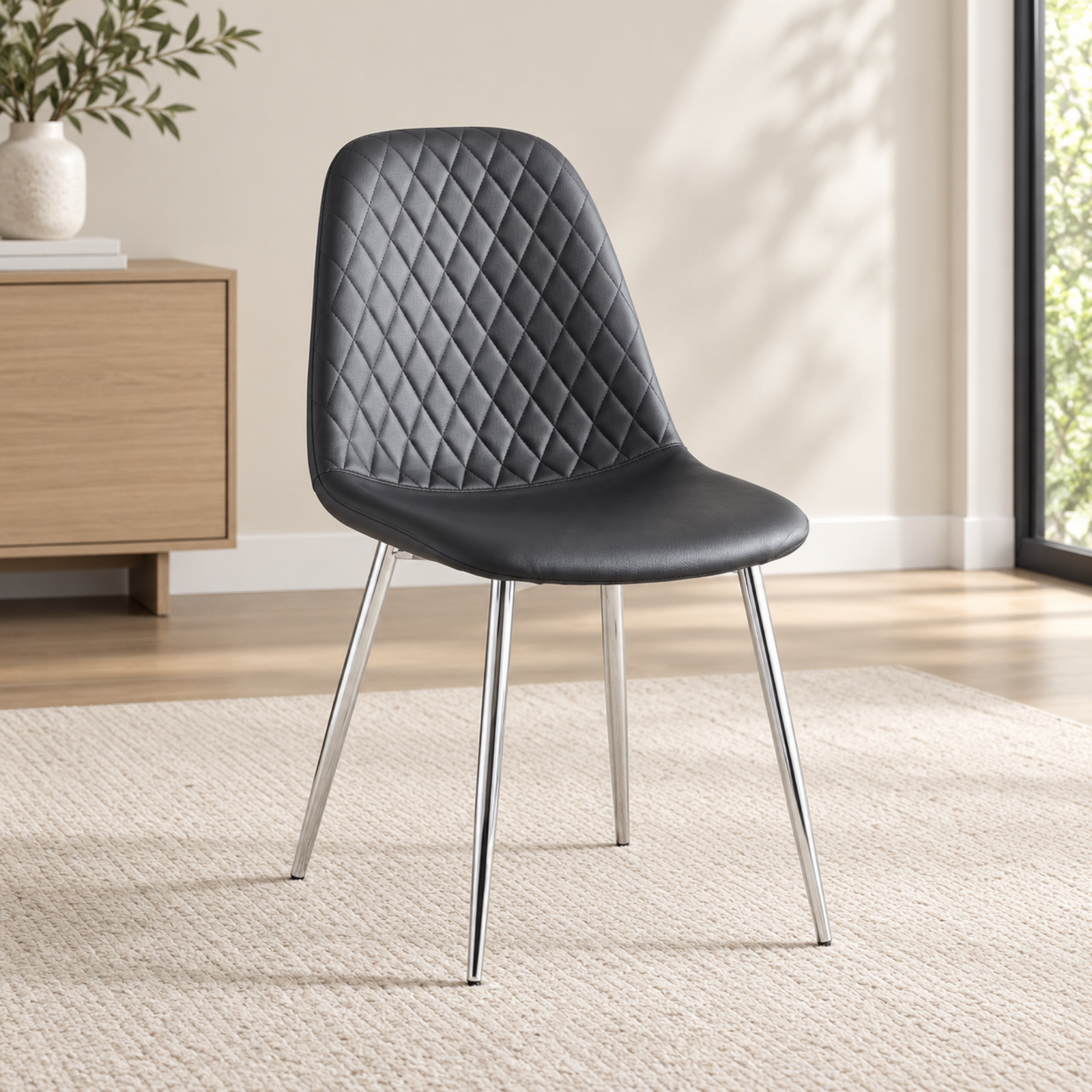 Untitled Design - 2026-10-26T170206.953 Mexico Black PU Leather Dining Chair - Image 1